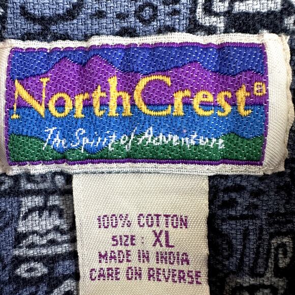 Northcrest Hawaiian Shirt Button Down Short Sleeve Collared 100% Cotton Blue XL - Picture 4 of 5